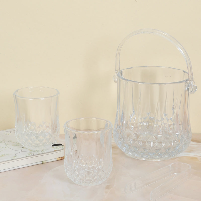 Buy Lado 1000 ML Ice Bucket With 200 ML Glass And Tong - Four Piece Set Barware Set from Vaaree