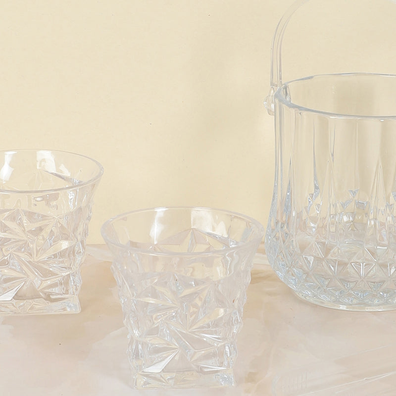 Buy Emerie 1000 ML Ice Bucket With 250 ML Glass And Tong - Four Piece Set Barware Set from Vaaree