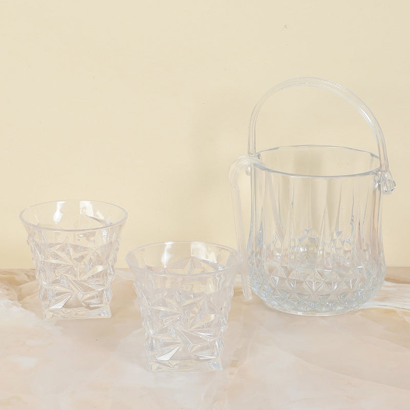 Buy Emerie 1000 ML Ice Bucket With 250 ML Glass And Tong - Four Piece Set Barware Set from Vaaree