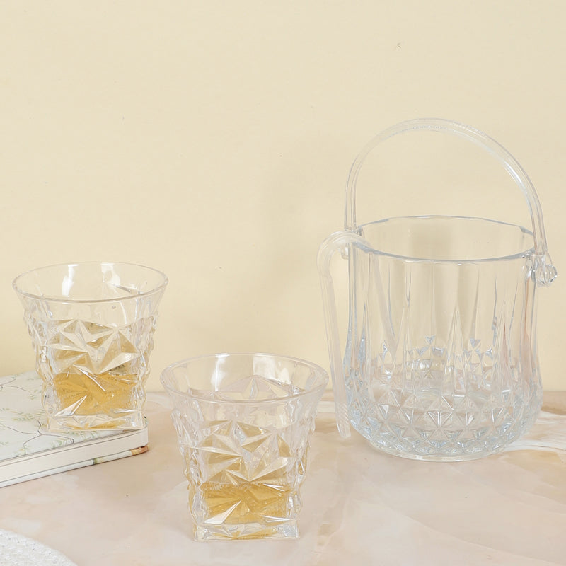 Buy Emerie 1000 ML Ice Bucket With 250 ML Glass And Tong - Four Piece Set Barware Set from Vaaree