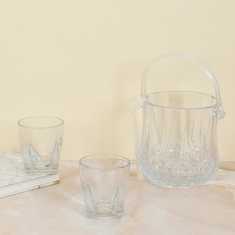 Buy Nesta 1000 ML Ice Bucket With 180 ML Glass And Tong - Four Piece Set Barware Set from Vaaree