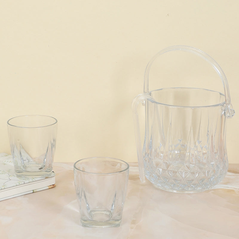 Buy Nesta 1000 ML Ice Bucket With 180 ML Glass And Tong - Four Piece Set Barware Set from Vaaree