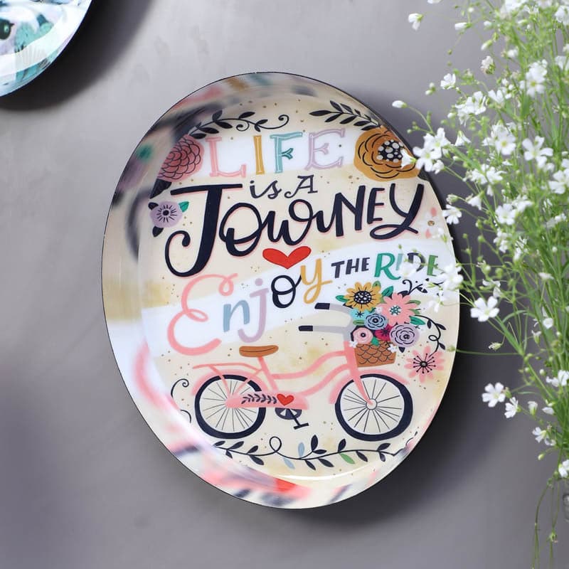 Wall Plates - Bicycle Journey Wall Plate - Set Of Two