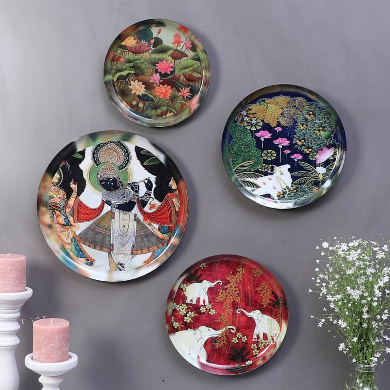 Buy Masaai Mist Wall Plate - Set Of Four Wall Plates from Vaaree