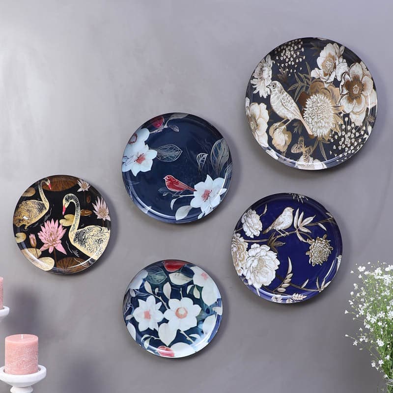 Buy Bloom Chirp Wall Plate - Set Of Five Wall Plates from Vaaree