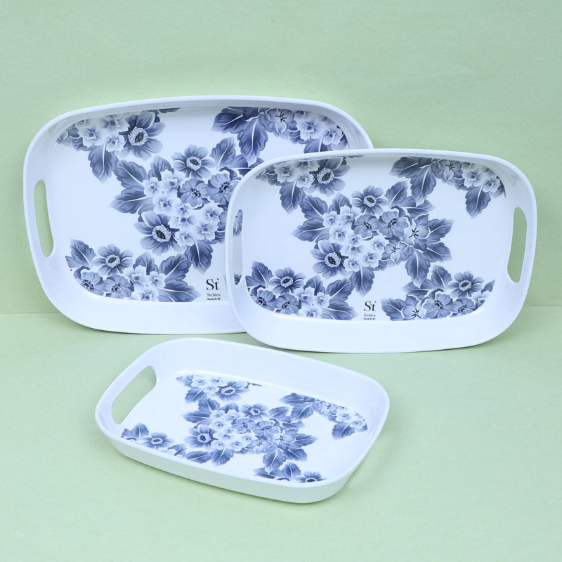 Buy Geralada Floral Serving Tray - Set Of Three Serving Tray from Vaaree