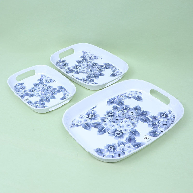 Buy Geralada Floral Serving Tray - Set Of Three Serving Tray from Vaaree