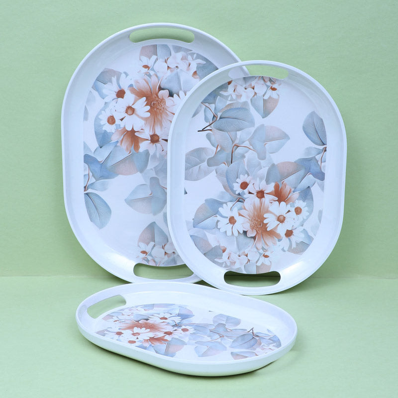 Buy Daisy Dream Serving Tray - Set Of Three Serving Tray from Vaaree