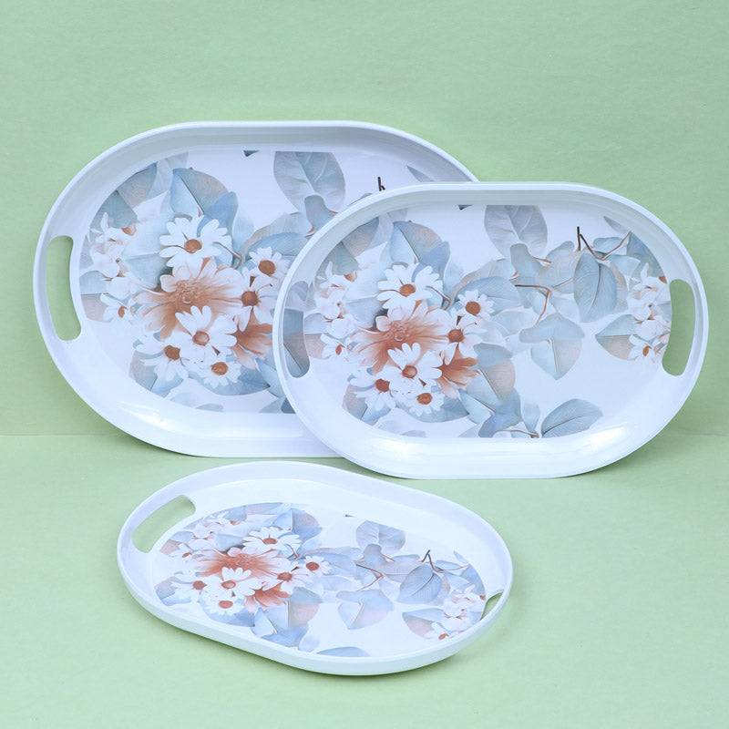 Buy Daisy Dream Serving Tray - Set Of Three Serving Tray from Vaaree