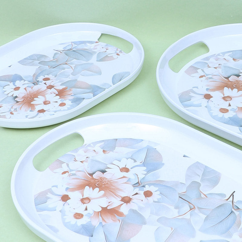 Buy Daisy Dream Serving Tray - Set Of Three Serving Tray from Vaaree