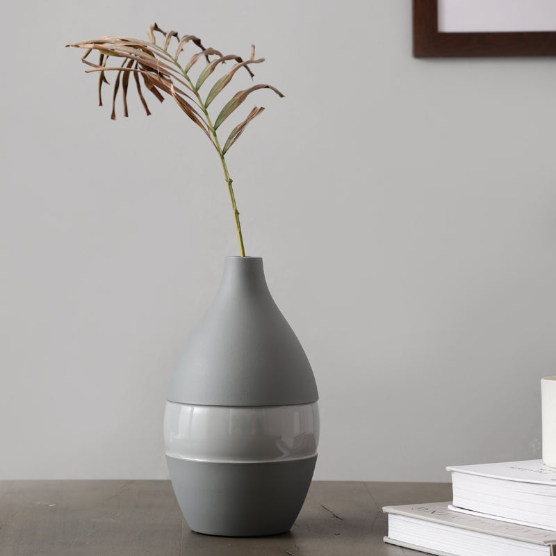 Buy Yato Enamel Vase (Grey) - Large Vase from Vaaree