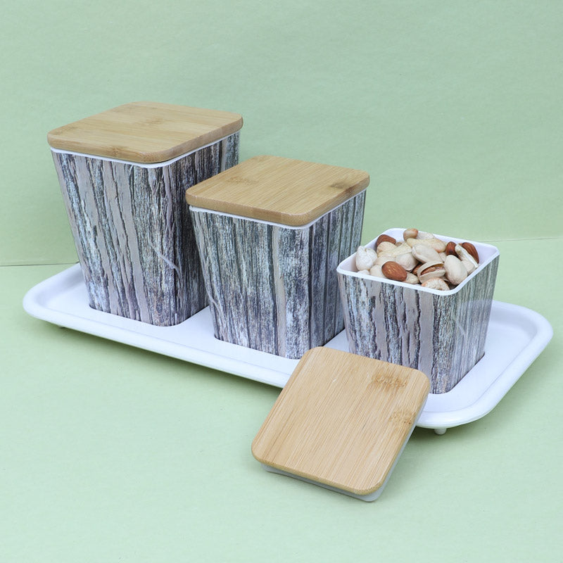 Buy Navina Storage Container With Tray (450 ML/750 ML/1140 ML) - Four Piece Set Container from Vaaree