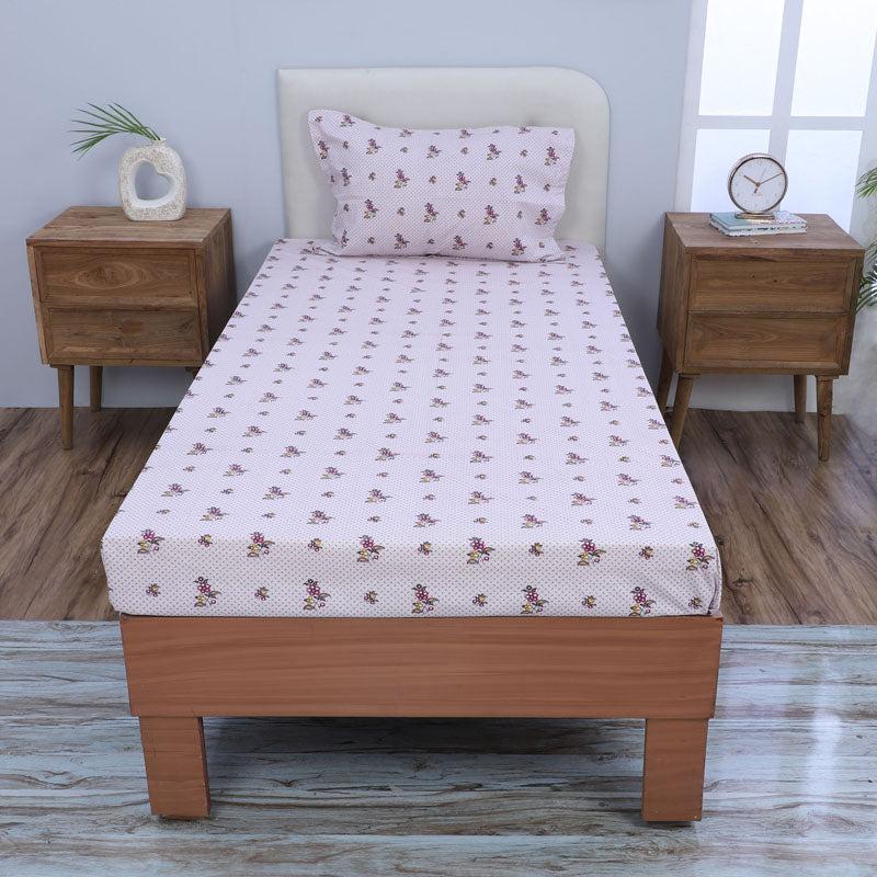 Buy Dolores Floral Printed Bedsheet - Pink Bedsheets from Vaaree