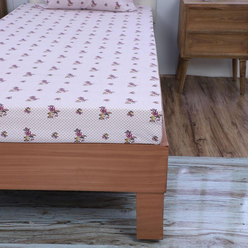 Buy Dolores Floral Printed Bedsheet - Pink Bedsheets from Vaaree