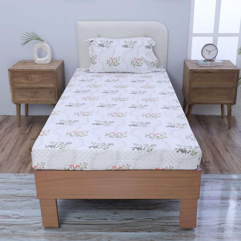 Buy Floral Rush Printed Bedsheet - Grey Bedsheets from Vaaree