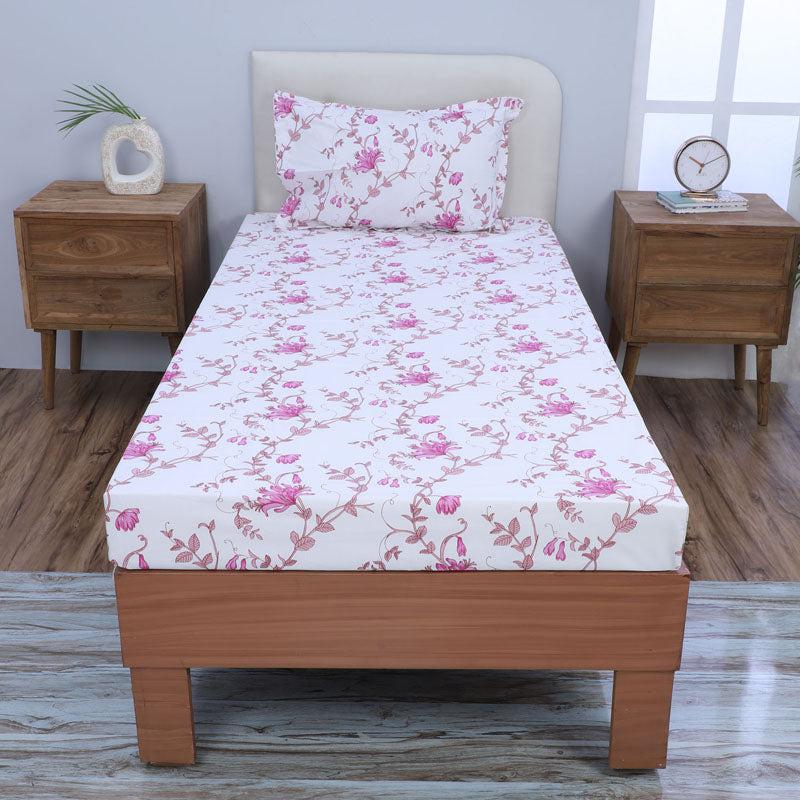 Buy Catalina Floral Printed Bedsheet - Pink Bedsheets from Vaaree