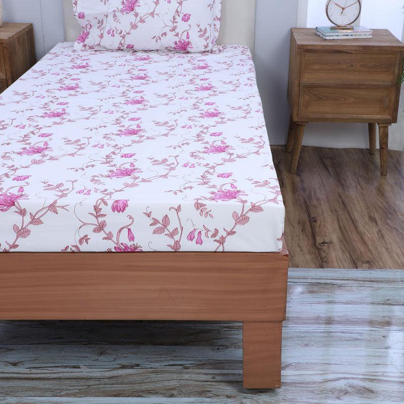 Buy Catalina Floral Printed Bedsheet - Pink Bedsheets from Vaaree