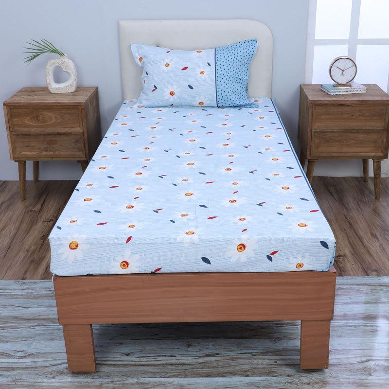 Buy Daisy Blush Printed Bedsheet - Blue Bedsheets from Vaaree