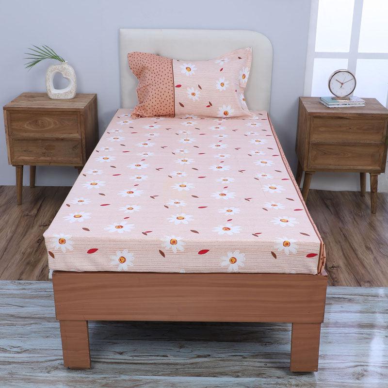 Buy Daisy Blush Printed Bedsheet - Peach Bedsheets from Vaaree