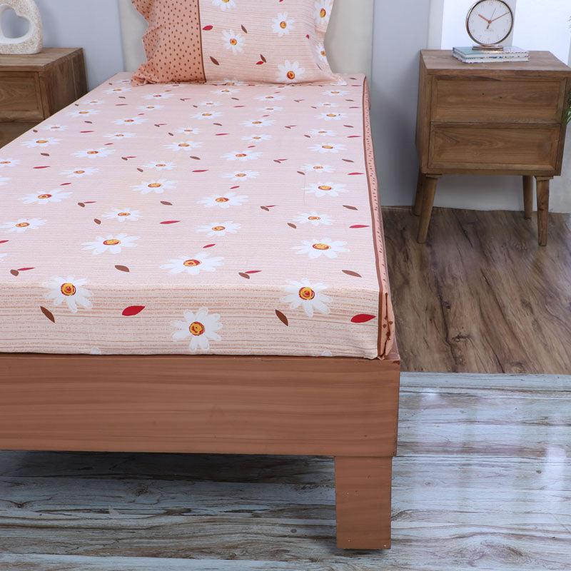 Buy Daisy Blush Printed Bedsheet - Peach Bedsheets from Vaaree