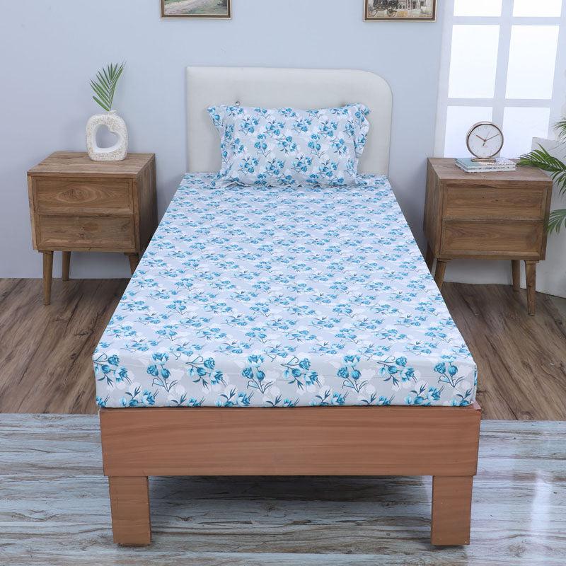 Buy Gemonisis Printed Bedsheet - Blue Bedsheets from Vaaree