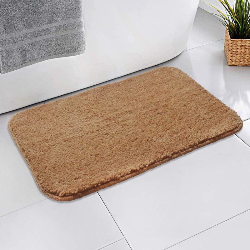 Bath Mats - Aldo Anti Skid Bathmat (Light Brown) - Set Of Two