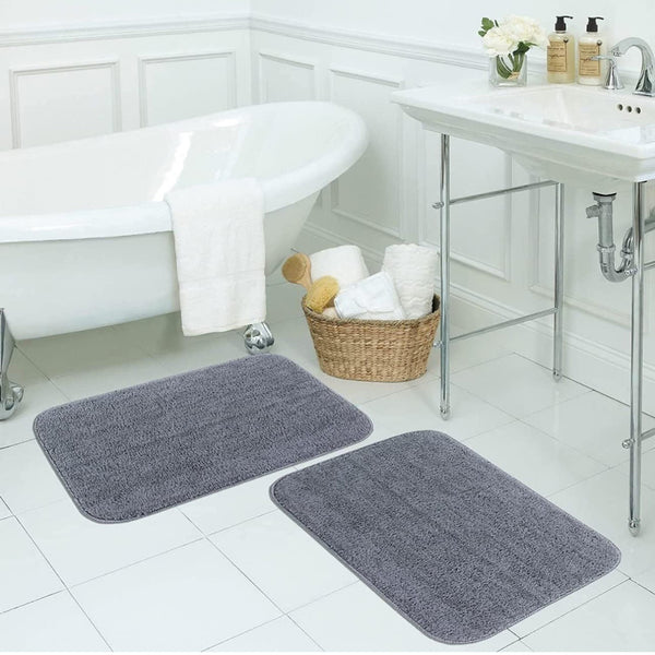 Bath Mats - Aldo Anti Skid Bathmat (Grey) - Set Of Two