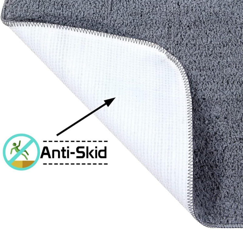 Bath Mats - Aldo Anti Skid Bathmat (Grey) - Set Of Two