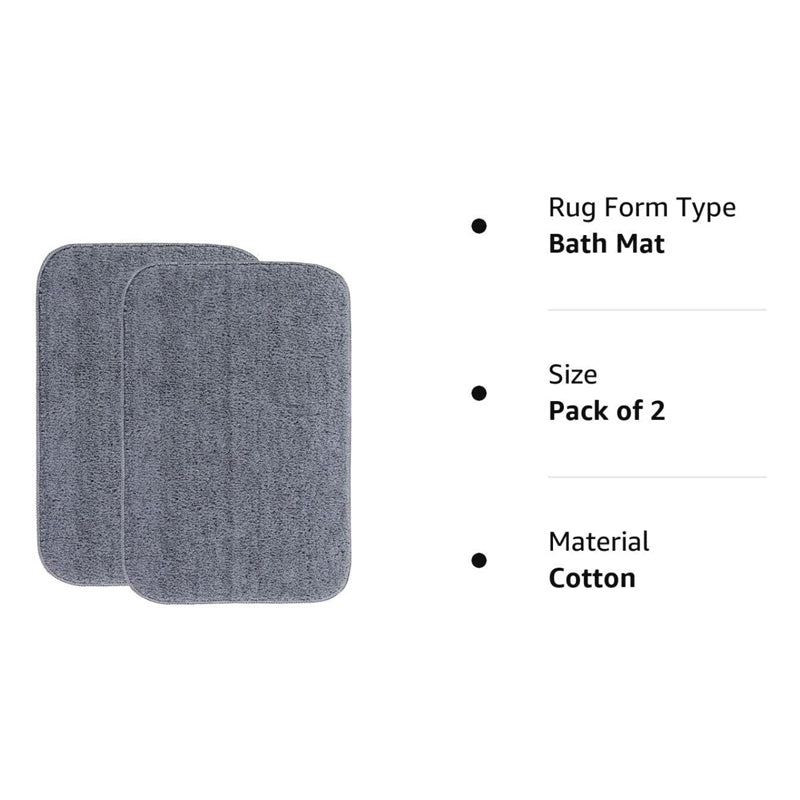 Bath Mats - Aldo Anti Skid Bathmat (Grey) - Set Of Two