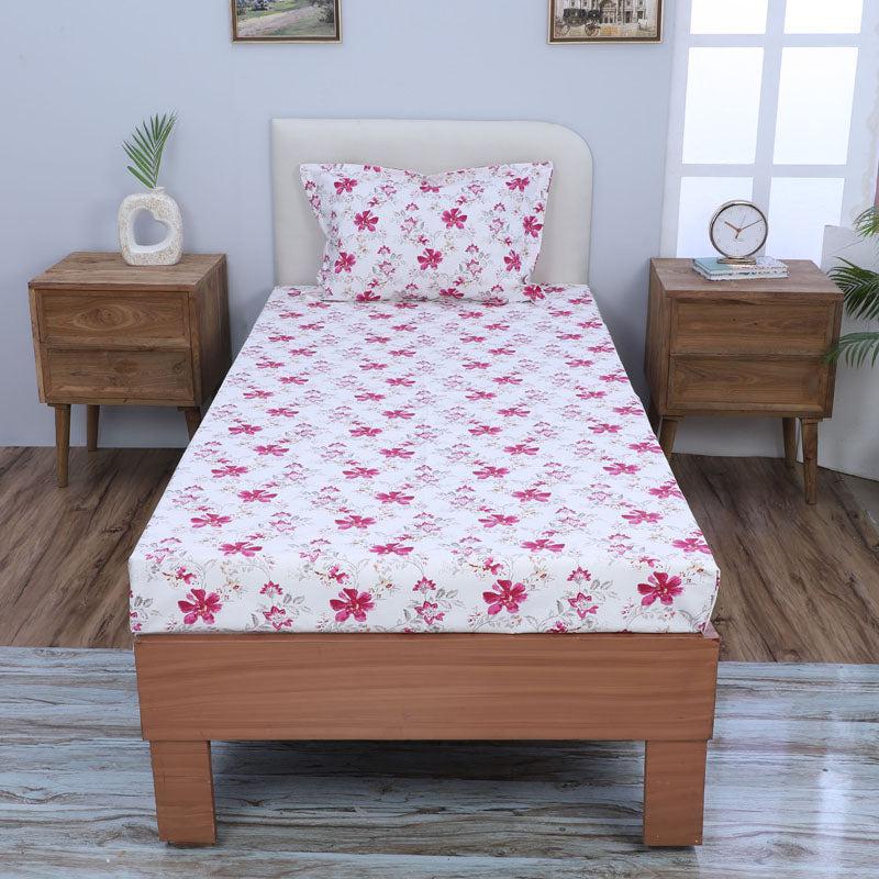 Buy Jumina Floral Printed Bedsheet - Pink Bedsheets from Vaaree