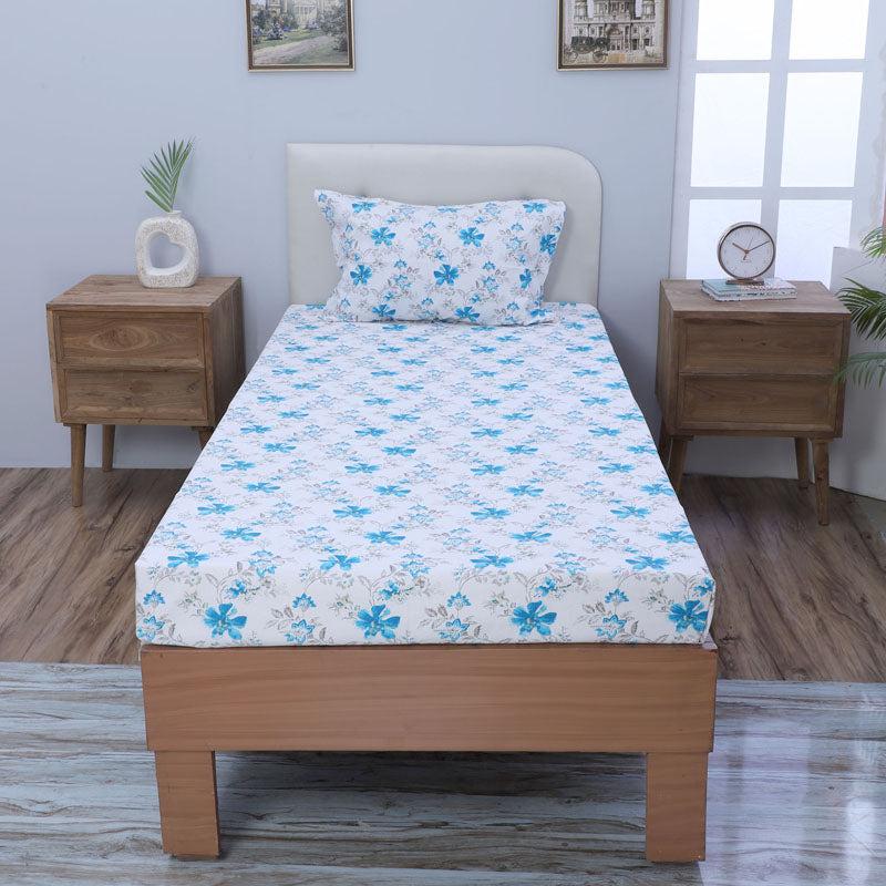 Buy Jumina Floral Printed Bedsheet - Blue Bedsheets from Vaaree