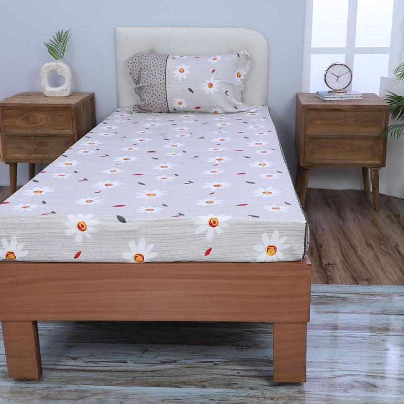 Buy Daisy Blush Printed Bedsheet - Grey Bedsheets from Vaaree