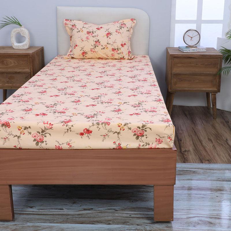 Buy Esmeralda Floral Printed Bedsheet - Orange Bedsheets from Vaaree