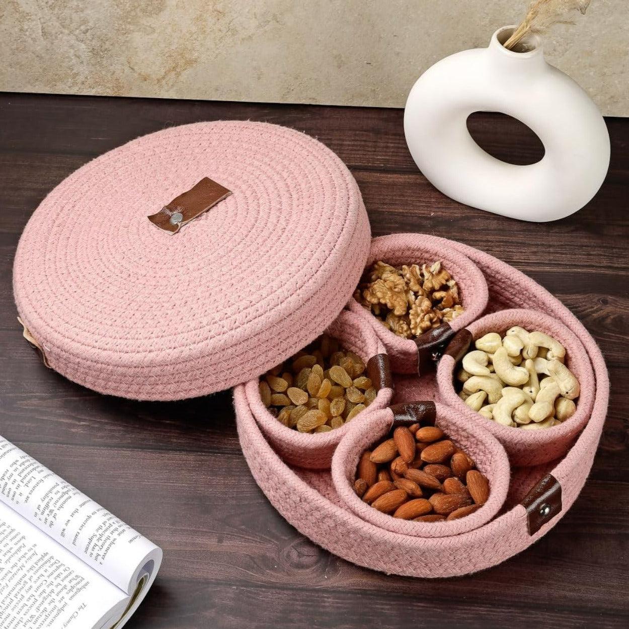 Buy Kiaro Natural Fiber Multipurpose Organizer - Pink Storage Basket from Vaaree