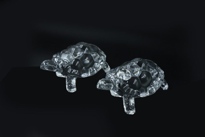 Buy Vastu Crystal Glass Turtle Showpiece - Set Of Two Showpieces from Vaaree