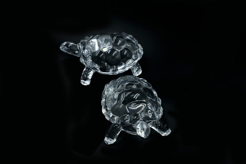 Buy Vastu Crystal Glass Turtle Showpiece - Set Of Two Showpieces from Vaaree