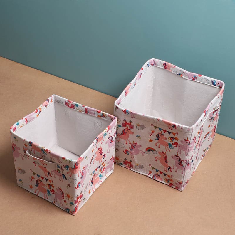 Laundry Basket - Unicorn Storage Basket - Set Of Two