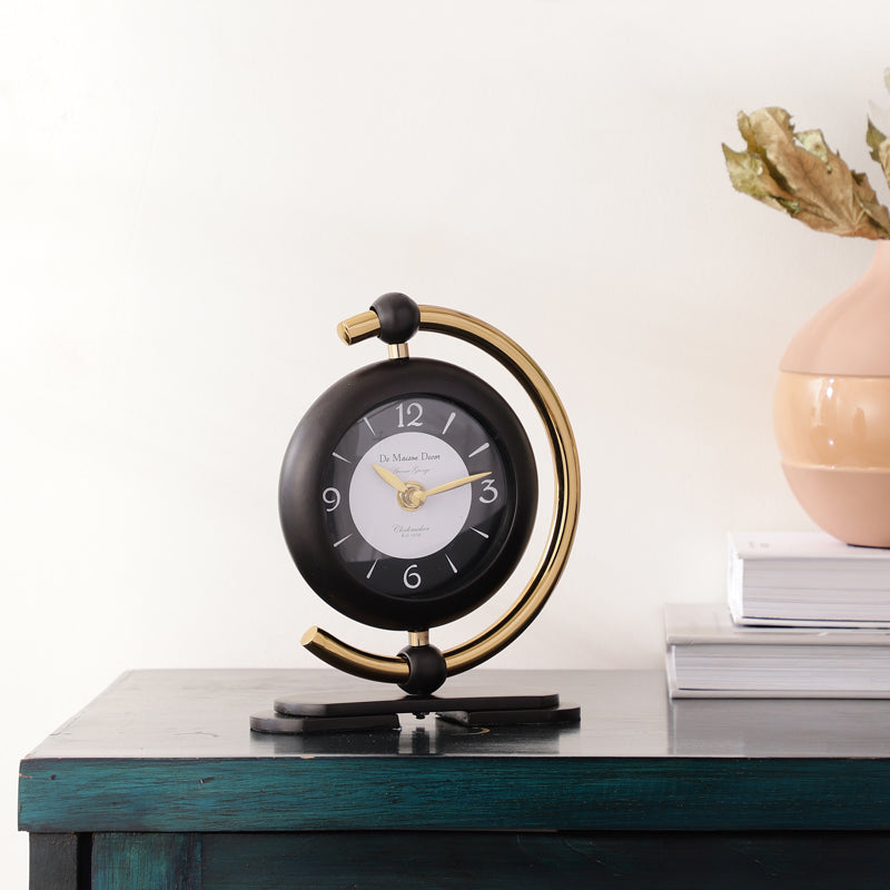 Buy Keisa Table Clock - Black Table Clock from Vaaree