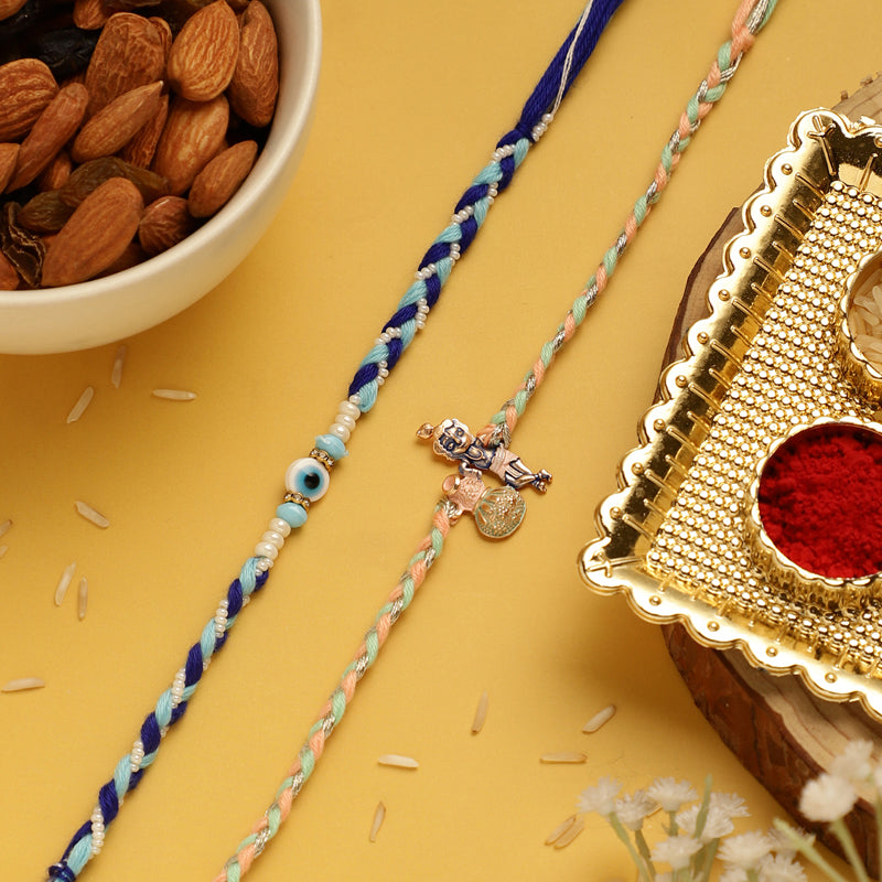 Buy Nadora Krishna & Evil Eye Rakhi Hamper Rakhi from Vaaree