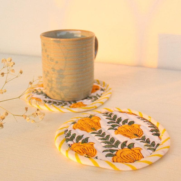 Buy Daffodil Garden Coaster - Set Of Four at Vaaree online | Beautiful Coaster to choose from