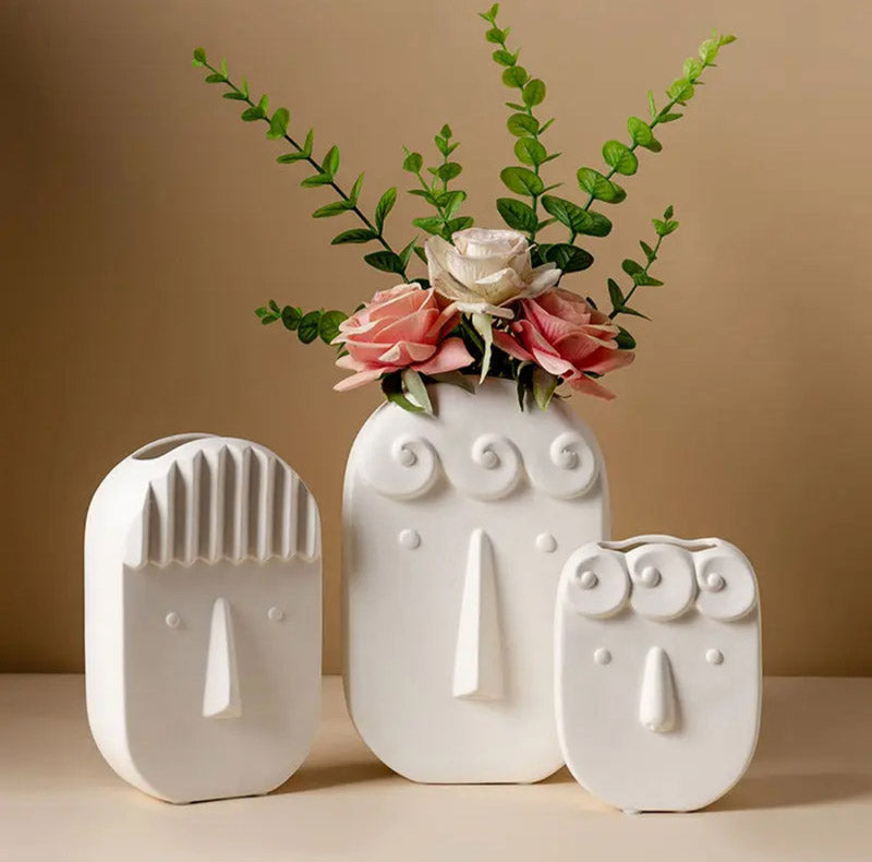 Buy Express Face White Vase Vase from Vaaree