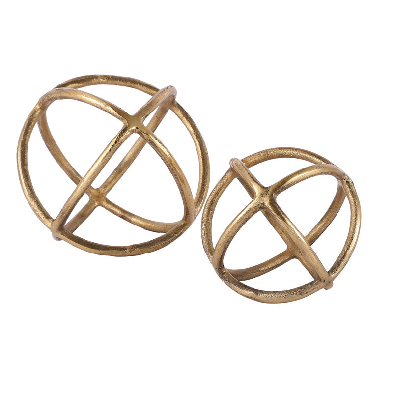 Buy Arbie Orb Showpiece (Gold) - Set Of two Showpieces from Vaaree