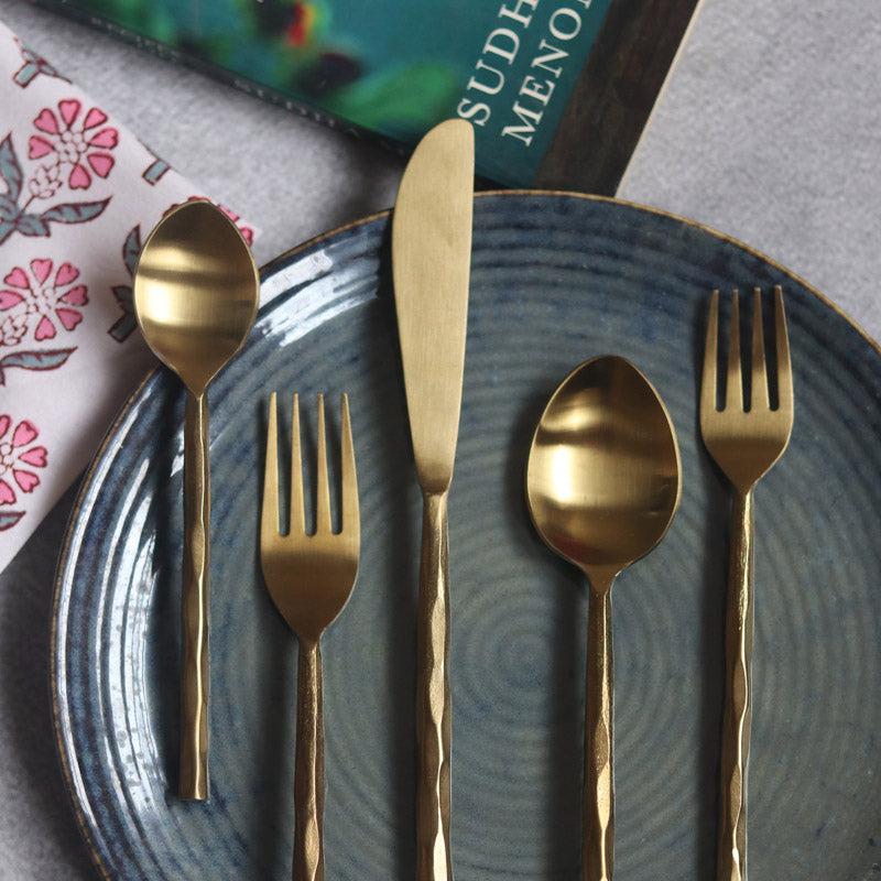 Buy Amo Hammered Cutlery - Five Piece Set Cutlery Set from Vaaree