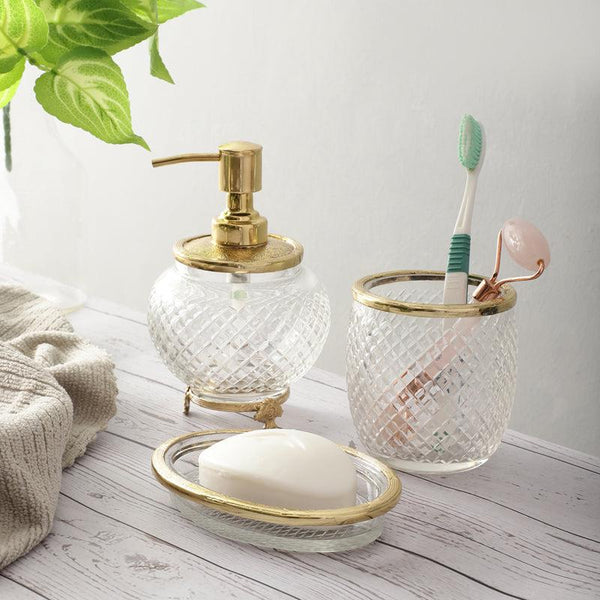 Buy Vyra Crystal Bathroom Set - Gold Accessories & Sets from Vaaree