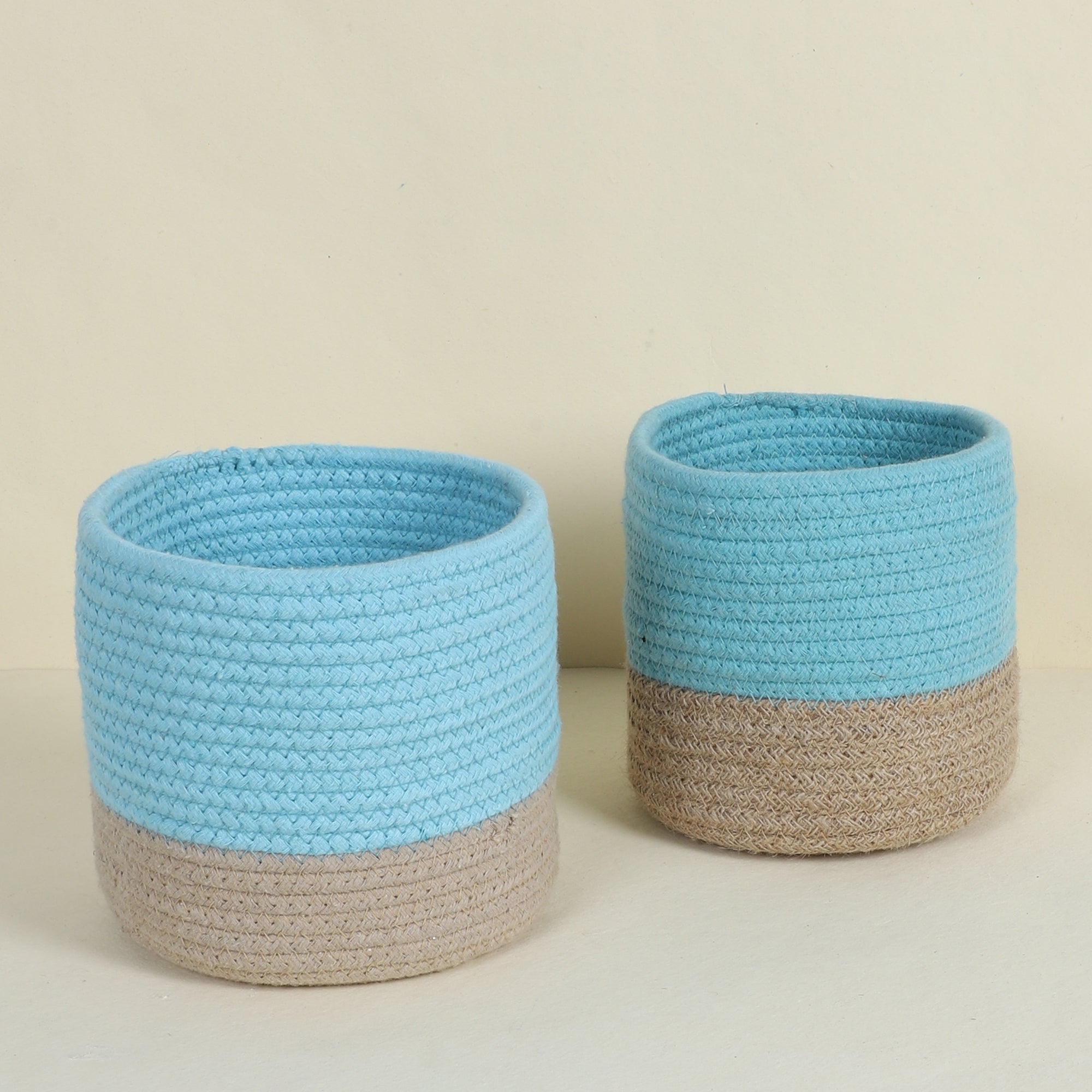 Buy Utma Handmade Planter (Beige & Blue) - Set Of Two Pots & Planters from Vaaree