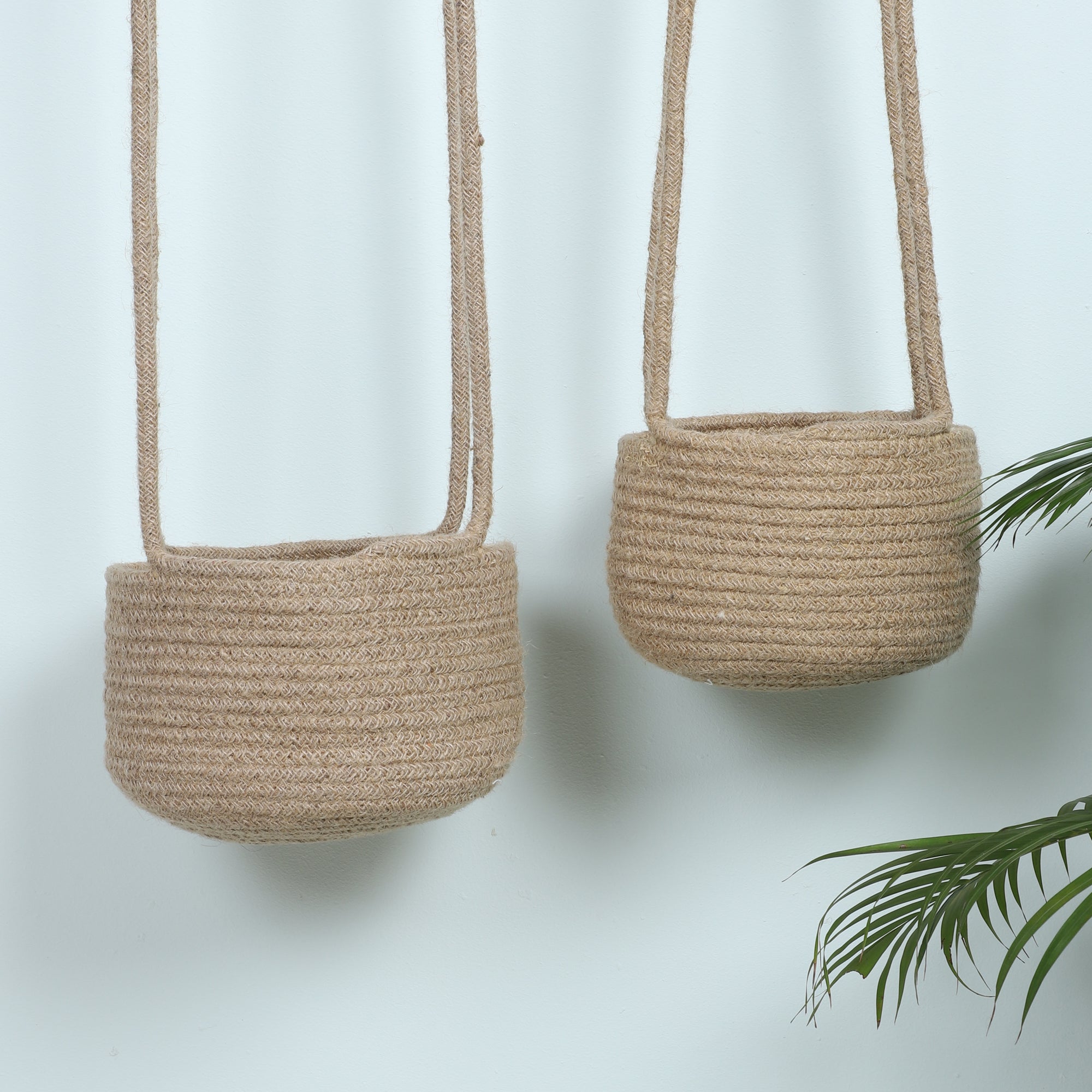 Buy Enosha Hanging Jute Planter - Set Of Two Pots & Planters from Vaaree