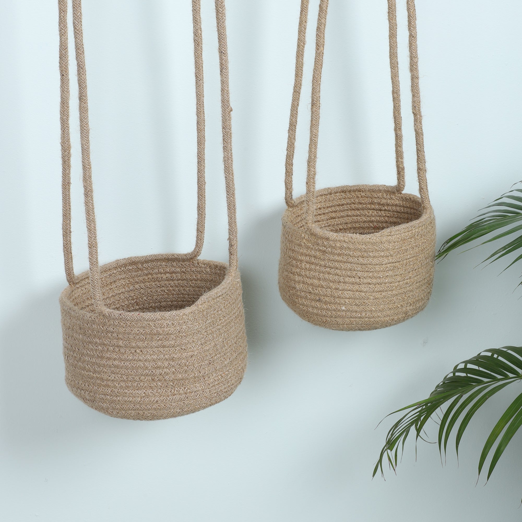 Buy Enosha Hanging Jute Planter - Set Of Two Pots & Planters from Vaaree