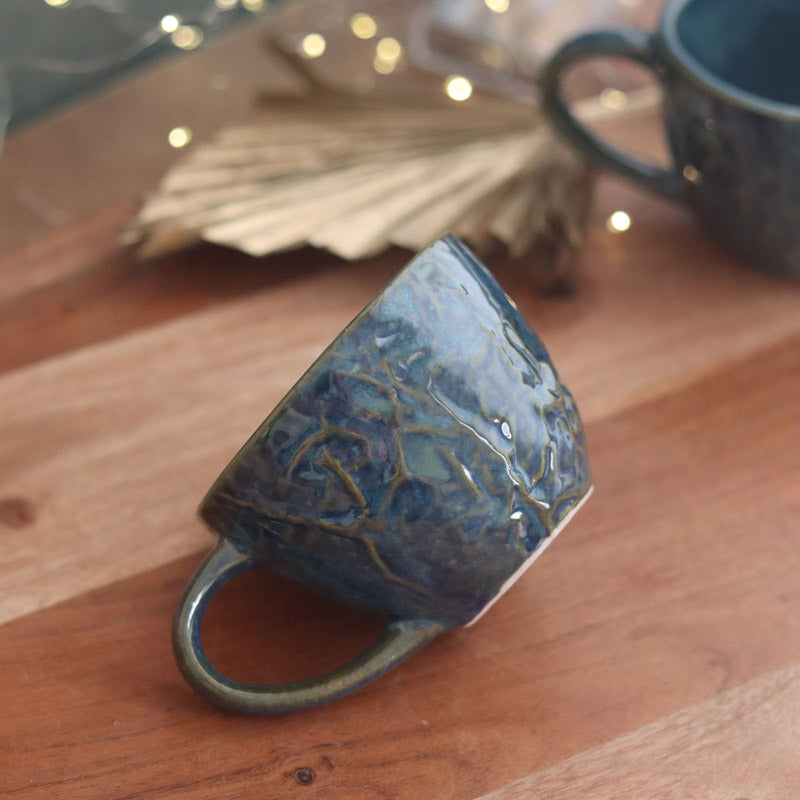 Buy Meva Ceramic Cup (230 ML) - Blue Mug & Tea Cup from Vaaree