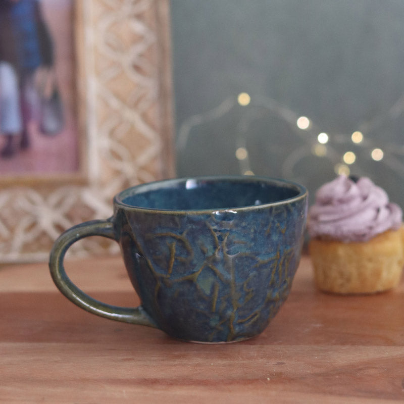 Buy Meva Ceramic Cup (230 ML) - Blue Mug & Tea Cup from Vaaree