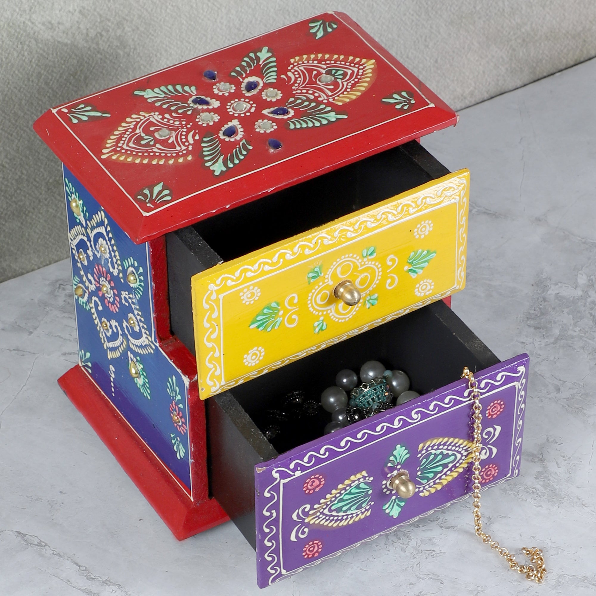 Buy Tiva Handpainted Jewellery Organizer Jewelbox from Vaaree